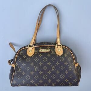 Louis Vuitton Montorgueil Shoulder Bag PM Brown Canvas